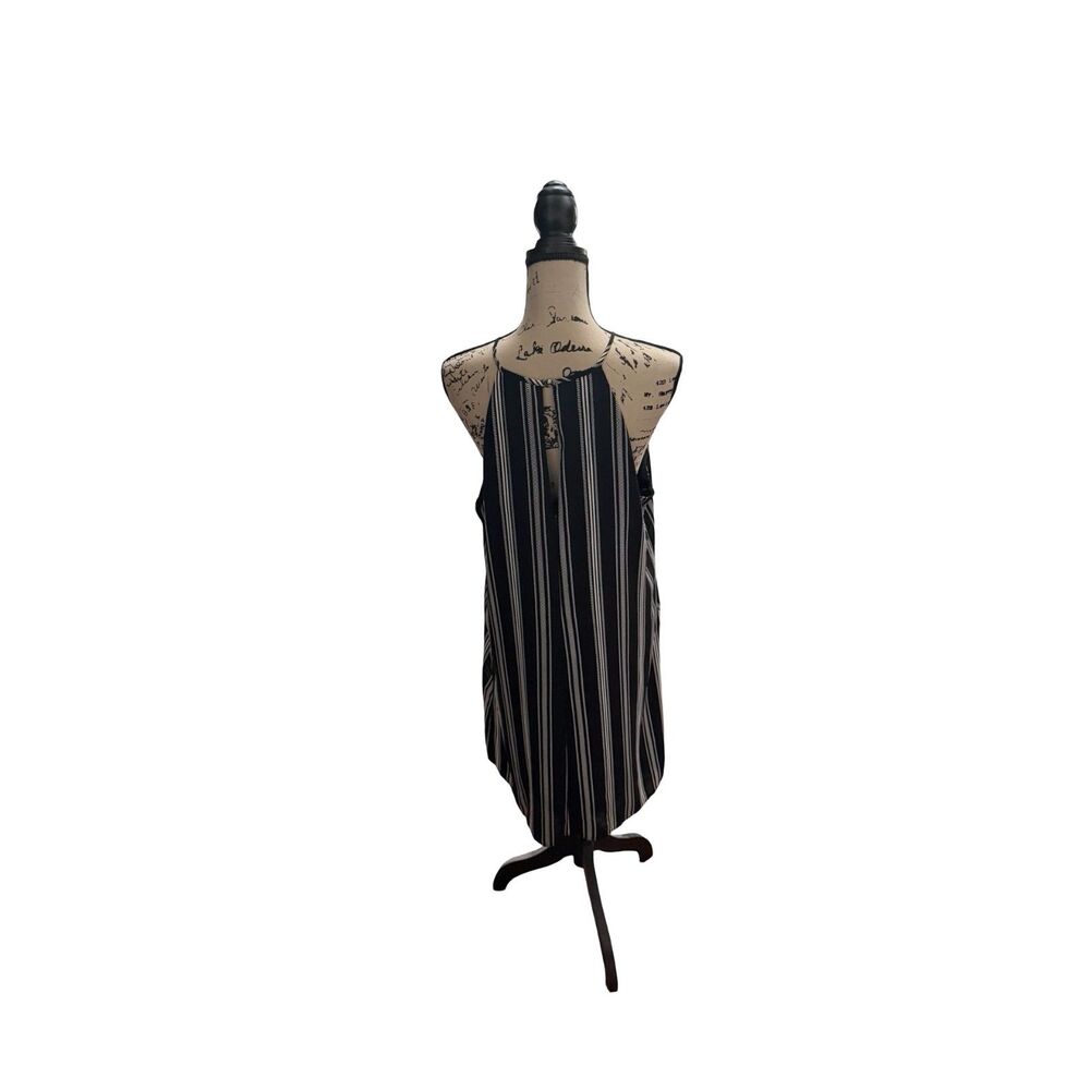 Candies Sleeveless Black and White Striped Halter Dress Size XL